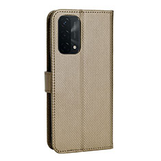 Custodia Portafoglio In Pelle Cover con Supporto BY1 per Oppo A93 5G Marrone