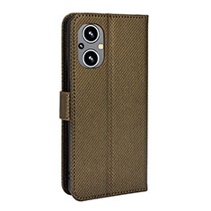 Custodia Portafoglio In Pelle Cover con Supporto BY1 per Oppo A96 5G Marrone