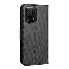 Custodia Portafoglio In Pelle Cover con Supporto BY1 per Oppo Find X5 5G Nero