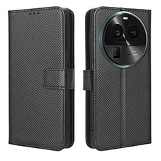 Custodia Portafoglio In Pelle Cover con Supporto BY1 per Oppo Find X6 Pro 5G Nero