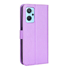 Custodia Portafoglio In Pelle Cover con Supporto BY1 per Oppo K10 4G Viola