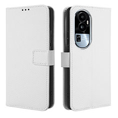 Custodia Portafoglio In Pelle Cover con Supporto BY1 per Oppo Reno10 Pro+ Plus 5G Bianco