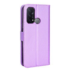 Custodia Portafoglio In Pelle Cover con Supporto BY1 per Oppo Reno5 A Viola