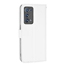 Custodia Portafoglio In Pelle Cover con Supporto BY1 per Oppo Reno6 Pro+ Plus 5G Bianco