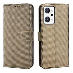 Custodia Portafoglio In Pelle Cover con Supporto BY1 per Oppo Reno7 A Marrone