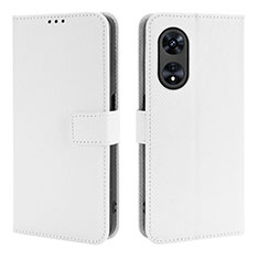 Custodia Portafoglio In Pelle Cover con Supporto BY1 per Oppo Reno8 T 5G Bianco