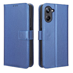 Custodia Portafoglio In Pelle Cover con Supporto BY1 per Realme 10 4G Blu