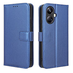 Custodia Portafoglio In Pelle Cover con Supporto BY1 per Realme 10 Pro+ Plus 5G Blu