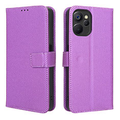 Custodia Portafoglio In Pelle Cover con Supporto BY1 per Realme 10T 5G Viola