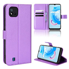 Custodia Portafoglio In Pelle Cover con Supporto BY1 per Realme C11 (2021) Viola