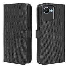 Custodia Portafoglio In Pelle Cover con Supporto BY1 per Realme C30 Nero