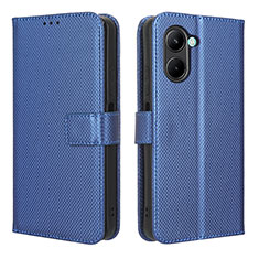 Custodia Portafoglio In Pelle Cover con Supporto BY1 per Realme C33 Blu