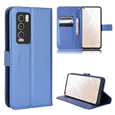 Custodia Portafoglio In Pelle Cover con Supporto BY1 per Realme GT Master Explorer 5G Blu