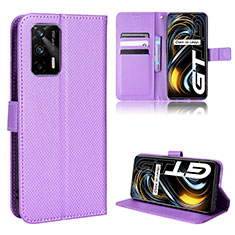 Custodia Portafoglio In Pelle Cover con Supporto BY1 per Realme GT Neo 2T 5G Viola