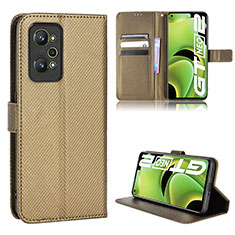 Custodia Portafoglio In Pelle Cover con Supporto BY1 per Realme GT Neo 3T 5G Marrone