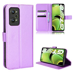 Custodia Portafoglio In Pelle Cover con Supporto BY1 per Realme GT Neo2 5G Viola