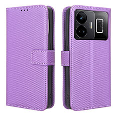 Custodia Portafoglio In Pelle Cover con Supporto BY1 per Realme GT Neo6 5G Viola