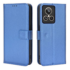 Custodia Portafoglio In Pelle Cover con Supporto BY1 per Realme GT2 Master Explorer Blu