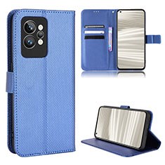 Custodia Portafoglio In Pelle Cover con Supporto BY1 per Realme GT2 Pro 5G Blu