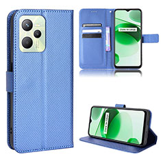 Custodia Portafoglio In Pelle Cover con Supporto BY1 per Realme Narzo 50A Prime Blu