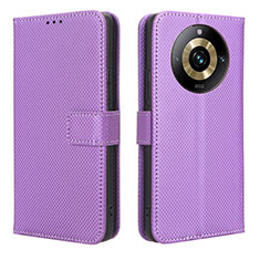 Custodia Portafoglio In Pelle Cover con Supporto BY1 per Realme Narzo 60 Pro 5G Viola