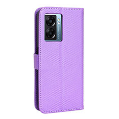 Custodia Portafoglio In Pelle Cover con Supporto BY1 per Realme Q5i 5G Viola