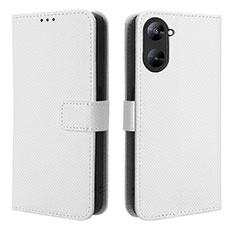 Custodia Portafoglio In Pelle Cover con Supporto BY1 per Realme V20 5G Bianco