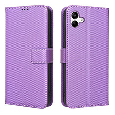 Custodia Portafoglio In Pelle Cover con Supporto BY1 per Samsung Galaxy A04 4G Viola