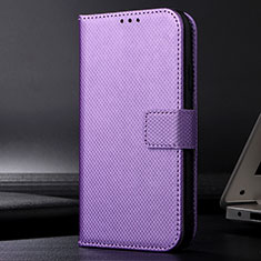 Custodia Portafoglio In Pelle Cover con Supporto BY1 per Samsung Galaxy A12 Viola