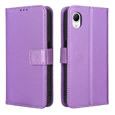 Custodia Portafoglio In Pelle Cover con Supporto BY1 per Samsung Galaxy A23e 5G Viola