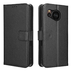 Custodia Portafoglio In Pelle Cover con Supporto BY1 per Sharp Aquos Sense7 Plus Nero