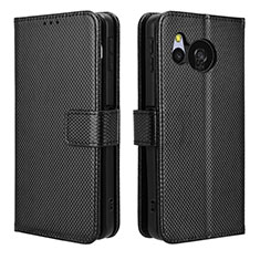 Custodia Portafoglio In Pelle Cover con Supporto BY1 per Sharp Aquos Sense8 Nero