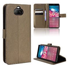 Custodia Portafoglio In Pelle Cover con Supporto BY1 per Sony Xperia 8 Marrone