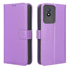 Custodia Portafoglio In Pelle Cover con Supporto BY1 per Vivo Y11 (2023) Viola