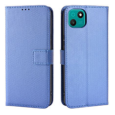 Custodia Portafoglio In Pelle Cover con Supporto BY1 per Wiko T10 Blu