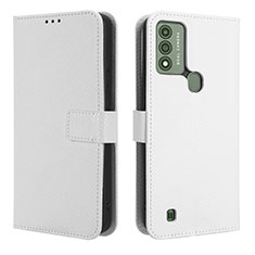 Custodia Portafoglio In Pelle Cover con Supporto BY1 per Wiko Voix Bianco