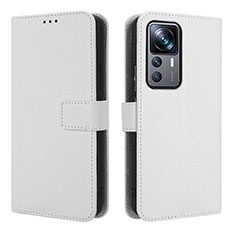 Custodia Portafoglio In Pelle Cover con Supporto BY1 per Xiaomi Mi 12T Pro 5G Bianco