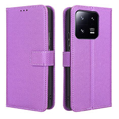 Custodia Portafoglio In Pelle Cover con Supporto BY1 per Xiaomi Mi 13 5G Viola