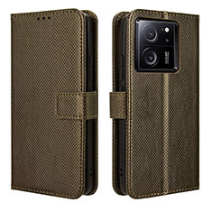 Custodia Portafoglio In Pelle Cover con Supporto BY1 per Xiaomi Mi 13T 5G Marrone