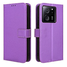 Custodia Portafoglio In Pelle Cover con Supporto BY1 per Xiaomi Mi 13T Pro 5G Viola