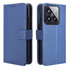 Custodia Portafoglio In Pelle Cover con Supporto BY1 per Xiaomi Mi 14 Pro 5G Blu