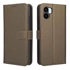 Custodia Portafoglio In Pelle Cover con Supporto BY1 per Xiaomi Poco C50 Marrone