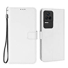 Custodia Portafoglio In Pelle Cover con Supporto BY1 per Xiaomi Poco F4 5G Bianco