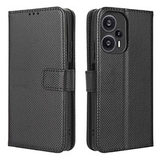 Custodia Portafoglio In Pelle Cover con Supporto BY1 per Xiaomi Poco F5 5G Nero