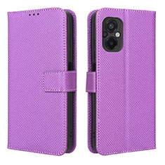 Custodia Portafoglio In Pelle Cover con Supporto BY1 per Xiaomi Poco M5 4G Viola