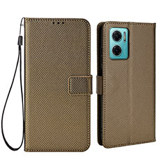 Custodia Portafoglio In Pelle Cover con Supporto BY1 per Xiaomi Redmi 10 5G Marrone