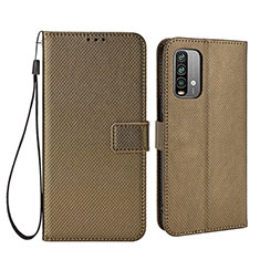 Custodia Portafoglio In Pelle Cover con Supporto BY1 per Xiaomi Redmi 9 Power Marrone