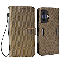 Custodia Portafoglio In Pelle Cover con Supporto BY1 per Xiaomi Redmi K50 Gaming 5G Marrone