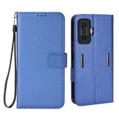 Custodia Portafoglio In Pelle Cover con Supporto BY1 per Xiaomi Redmi K50 Gaming AMG F1 5G Blu