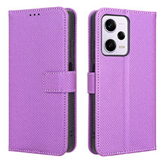 Custodia Portafoglio In Pelle Cover con Supporto BY1 per Xiaomi Redmi Note 12 Explorer Viola